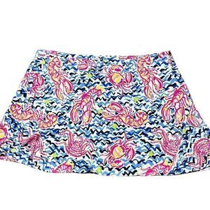 Ibkul women’s Bonnie print skort colorful lobster crab golf sports xl tennis